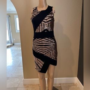 Women’s Dresses, Guess Black and Gold Sequined Dress. SZ S, Bodycon